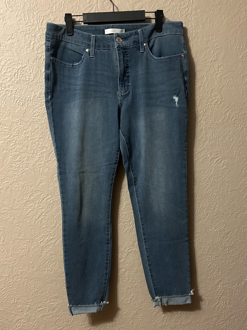 LC Lauren Conrad Blue Cropped Skinny Jeans